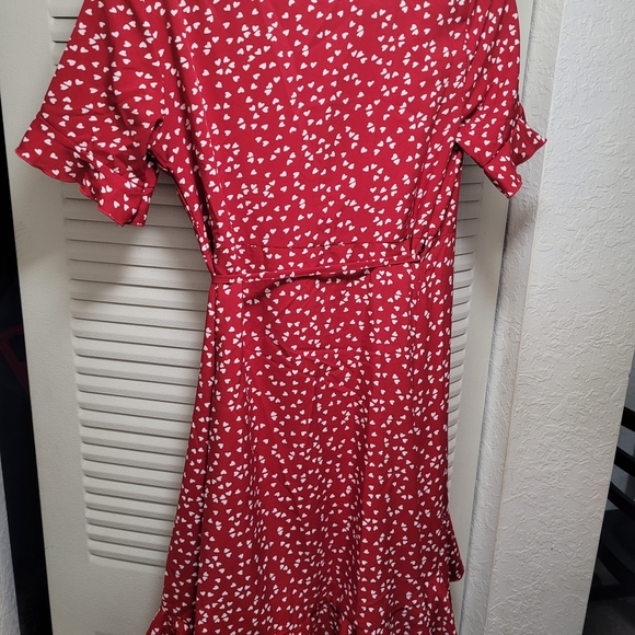 MOMMY & Me PatPat Red Asymmetrical Sundress with Ruffled Tie Front - Picture 3 of 8